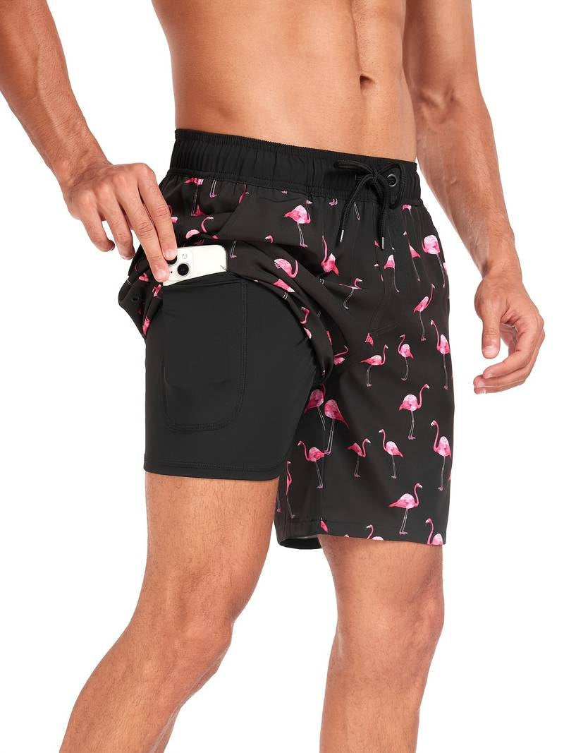 Bañador Shorts Estampado Flamencos – Verano Tropical