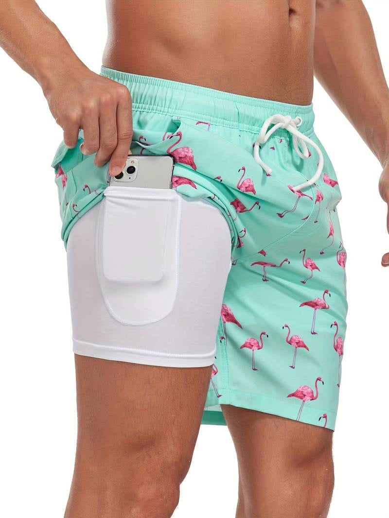 Bañador Shorts Estampado Flamencos – Verano Tropical